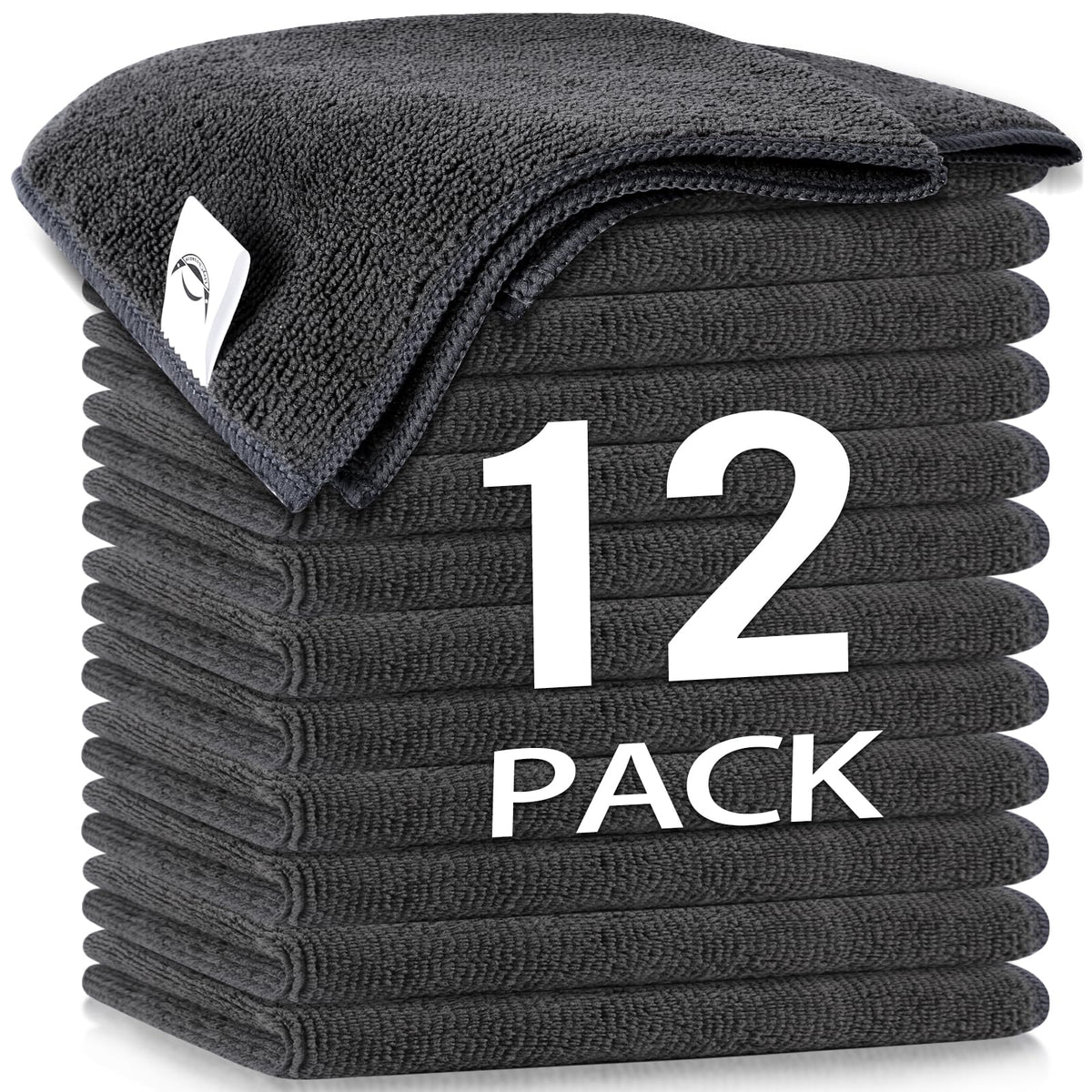 Microfiber Cleaning Cloth11.8"X11.8”Multifunctional Use in Home Kitchen Office and Car Cleaning Lint-free Scratch-freeHighly-AbsorbentReusableMachine Washable for Hundreds of Times (12 Grey)